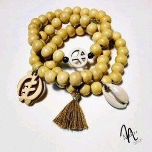 Natural Wood Unisex Bracelet Set